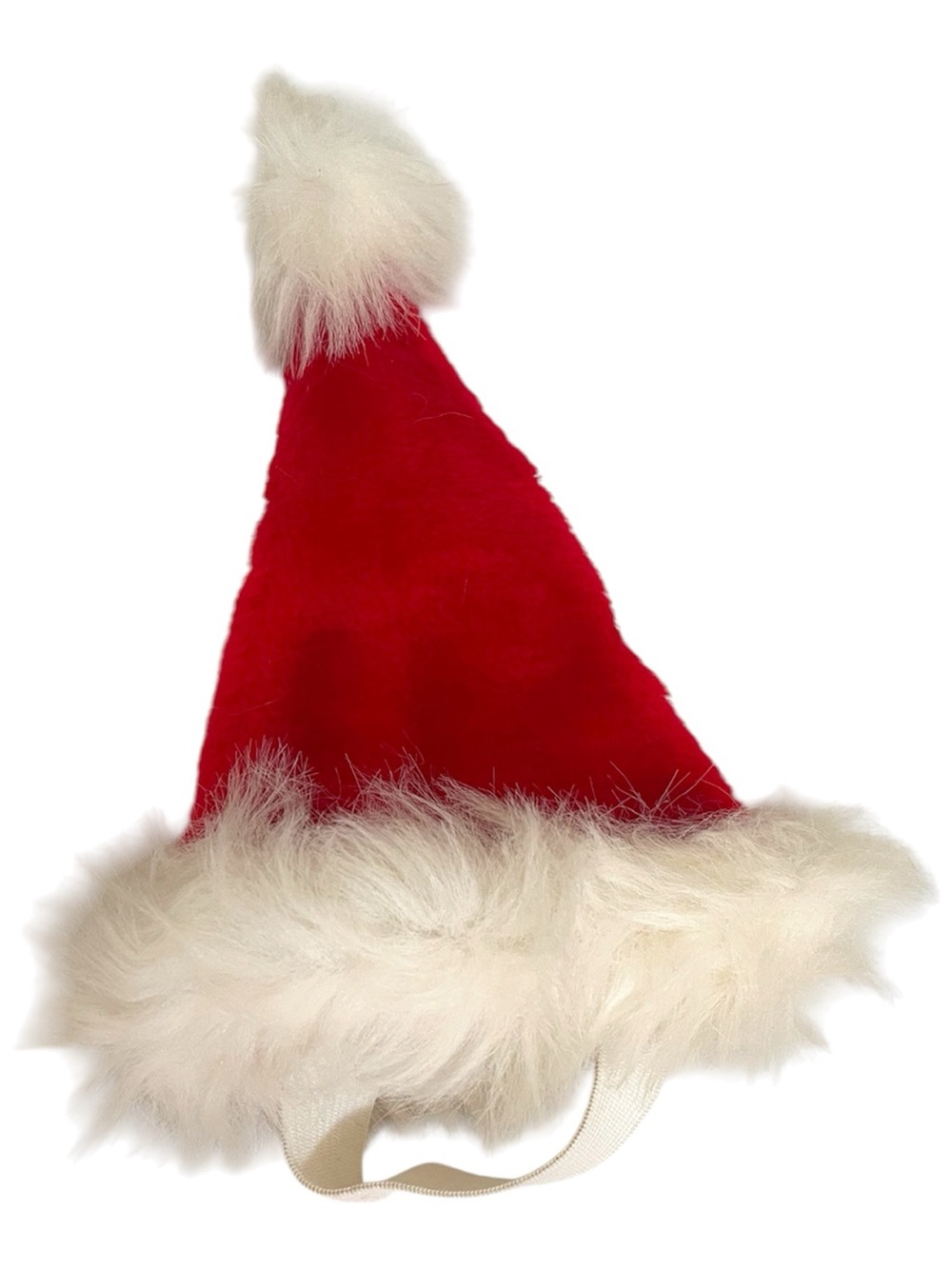 Pet Dog Cat Red Santa Hat with White Faux Fur Trim